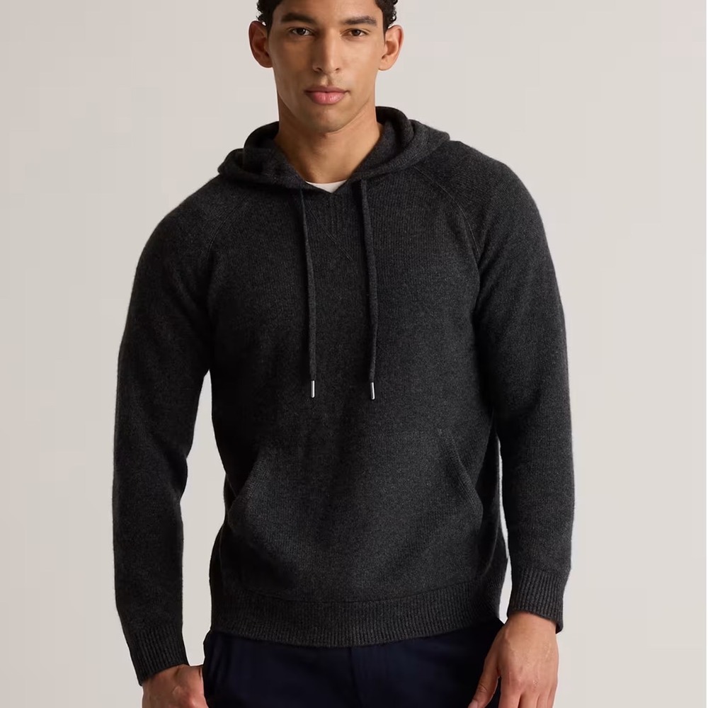 Quince Mongolian Cashmere Hoodie‎ Charcoal Grey Small New With Tags